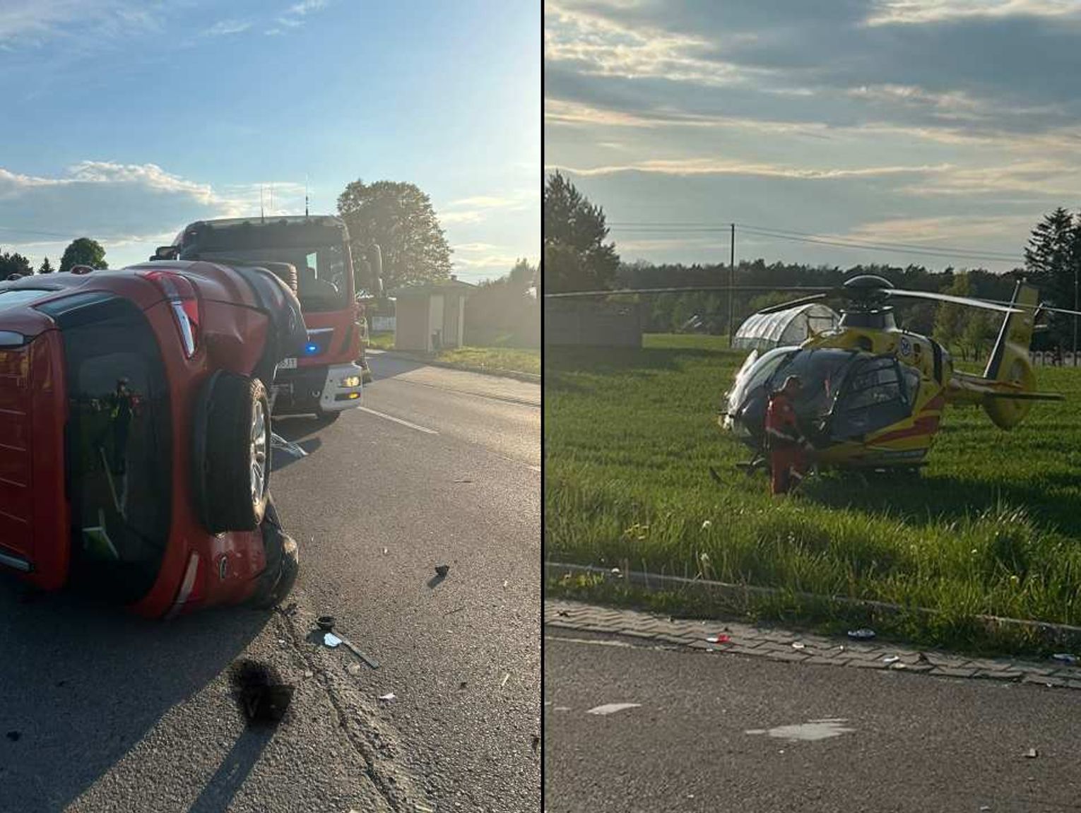 Po Zderzeniu Auto Przewr Ci O Si Na Bok Wzywano Lpr