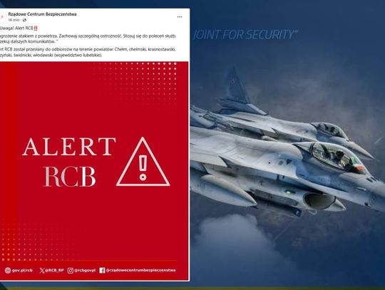 ALERT RCB dla mieszkańców woj. lubelskiego: „Zagrożenie atakiem z powietrza”