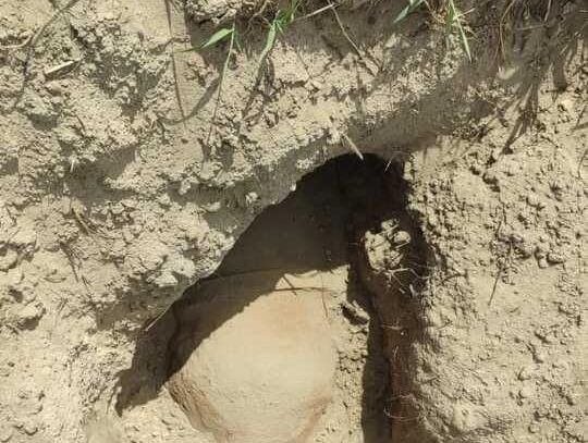 Bomba lotnicza na polu w Dołhobrodach przy drodze wojewódzkiej. Saperzy w akcji