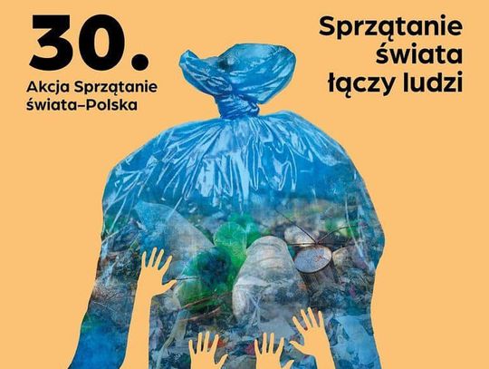 grafika z napisem sprzątanie świata łączy ludzi
