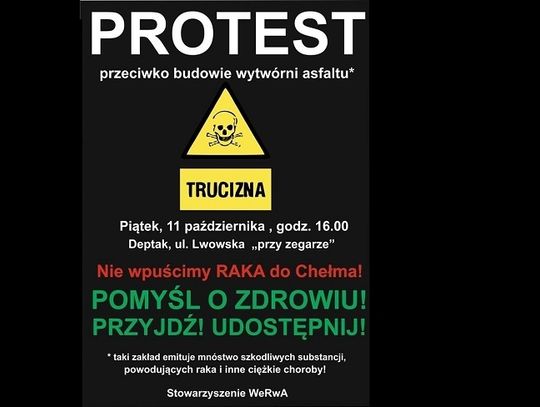 Chełm: Będą protestować przeciwko asfaltowni