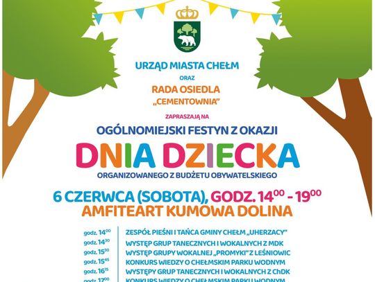 6 czerwca w Kumowej Dolinie w Chełmie odbędzie się bezpłatny Dzień Dziecka.