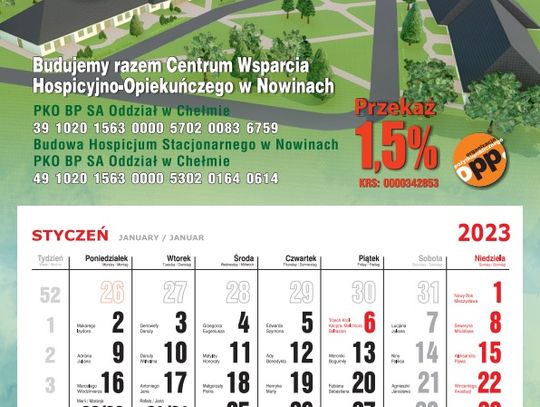 Chełm: Kup kalendarz i wspomóż budowę Centrum Hospicyjno-Opiekuńczego w Nowinach