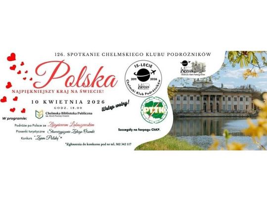 Najbliższe spotkanie odbędzie się 10 kwietnia o godzinie 18:00 w Chełmskiej Bibliotece Publicznej.