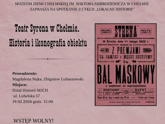 Wykład z cyklu Lokalne Historie odbędzie się o godzinie 15:00 w siedzibie muzeum przy ulicy Lubelskiej 57.