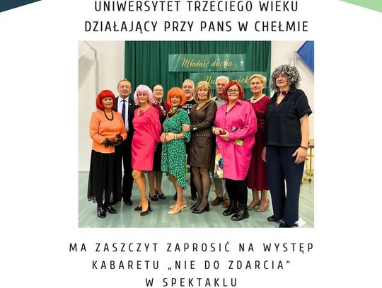 Występ kabaretu „Nie do zdarcia” odbędzie się w poniedziałek, 2 grudnia o godzinie 11:00.