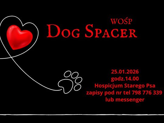 W niedzielę, 25 stycznia, odbędzie się „Dog WOŚP Spacer”.