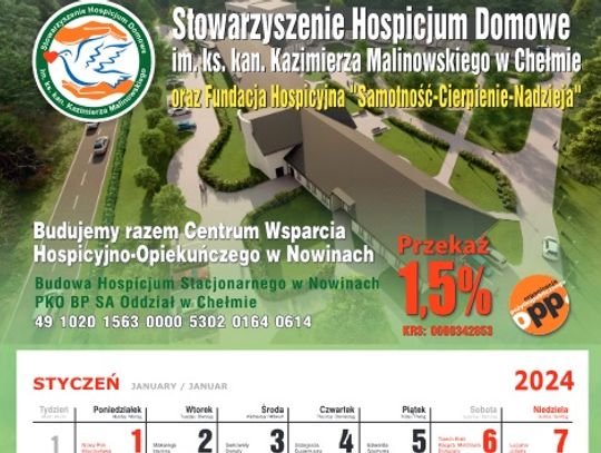 Chełm. Wspomóż hospicjum - kup kalendarz! To cegiełka na jego budowę