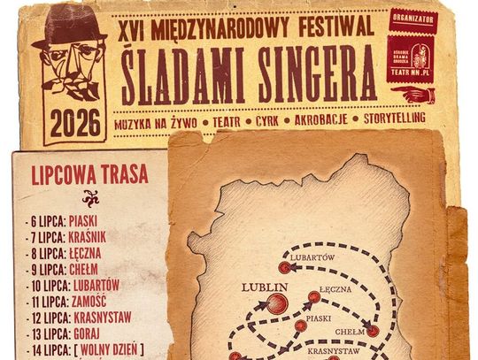 Ważna informacja dla osób, które planują wziąć udział w dzisiejszym Międzynarodowym Festiwalu „Śladami Singera” w Chełmie.