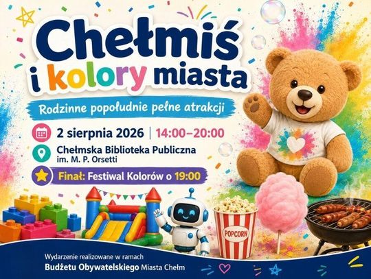 Chełmiś i kolory miasta. Rodzinna zabawa przy bibliotece
