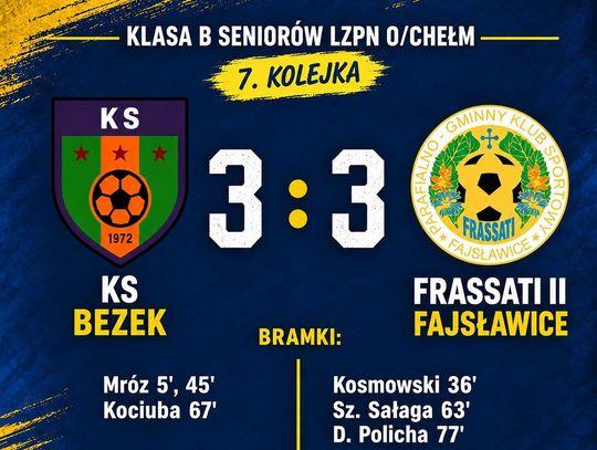 Chełmska klasa B. Bezek nie oddaje prowadzenia