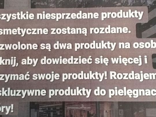 Dała się oszukać na "likwidację drogerii"