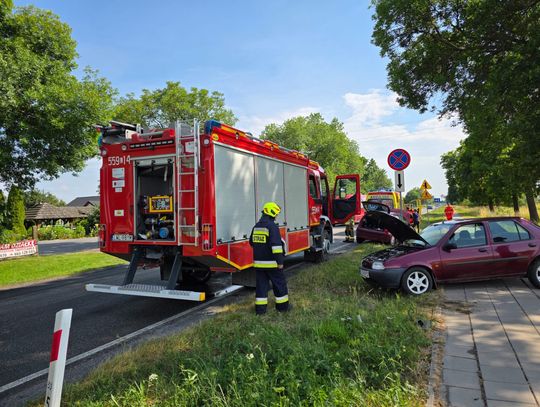 Zderzenie dwóch aut i powalone drzewo w Urszulinie [ZDJĘCIA]