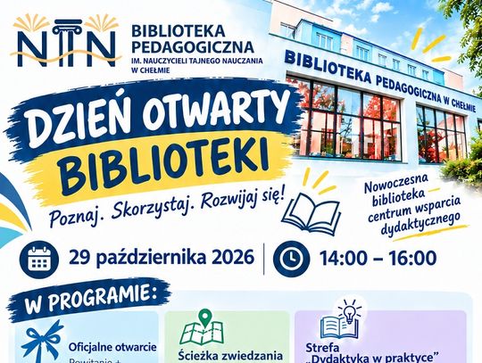 Dzień otwarty w Bibliotece Pedagogicznej w Chełmie odbędzie się 29 października o godzinie 14:00.