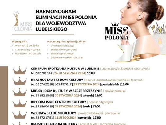Eliminacje Miss Polonia 2024. Chcesz być tą najpiękniejszą?
