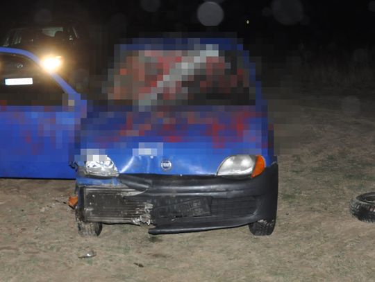 Auto zostało całkowicie zdewastowane.