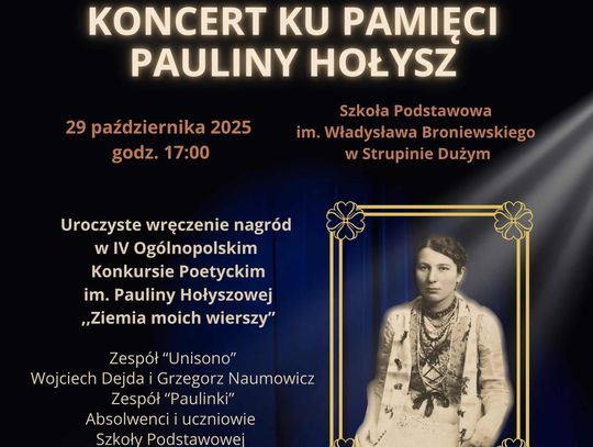 Gm. Chełm. Koncert ku pamięci Pauliny Hołysz i Finał Ogólnopolskiego Konkursu Poetyckiego