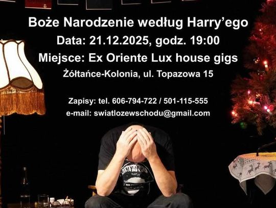 Monodram "Boże Narodzenie Według Harry'ego" rozpocznie się o godzinie 19:15.