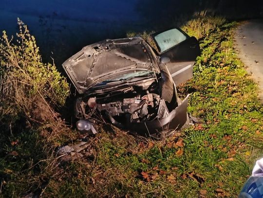 Gm. Gorzków. 75-latek zjechał z drogi i uderzył w przepust