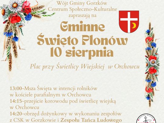 Gm. Gorzków. Bogaty program uroczystości dożynkowych