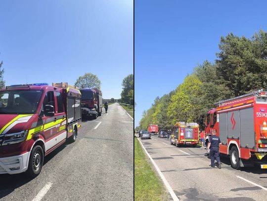 Gm. Hanna. Motocyklista zderzył się z sarną i wylądował na poboczu