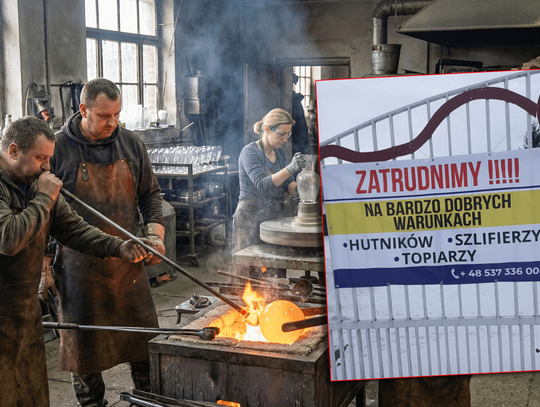 fot. ilustracyjna z nadesłanym zdjęciem z ofertą pracy w hucie szkła w Dubecznie