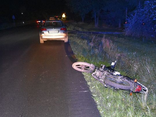 Gm. Izbica. Stracił panowanie nad motorowerem. Na dodatek nie chciał dmuchać w alkomat