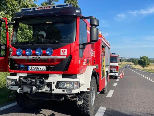 Gm. Izbica. Wezwanie do pożaru autokaru na krajowej 17