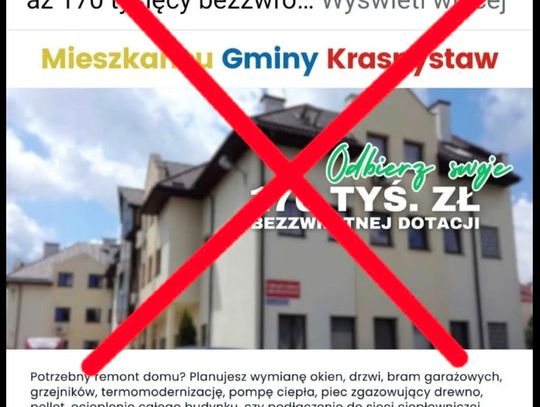 Gm. Krasnystaw. Urząd ostrzega mieszkańców