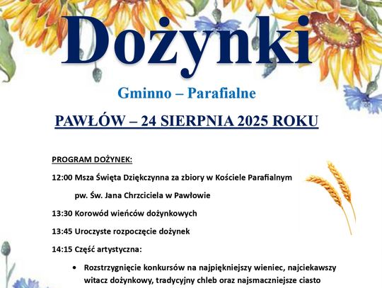Gm. Rejowiec Fabryczny. Dożynki Gminno-Parafialne w Pawłowie