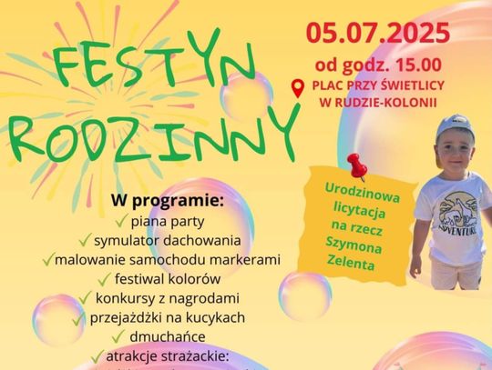 Gm. Ruda-Huta. Festyn rodzinny w Rudzie-Kolonii. Będzie radośnie, kolorowo i… z sercem