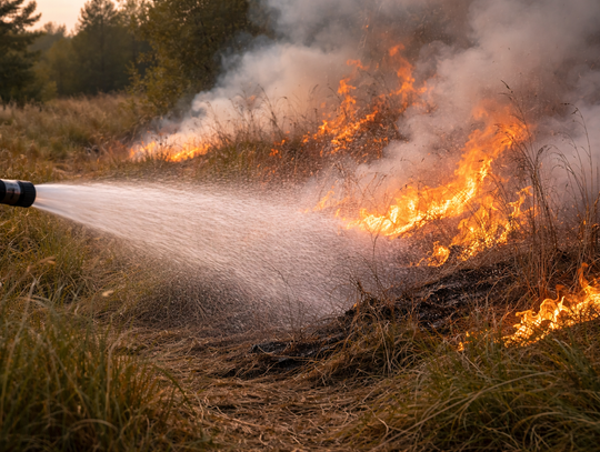 Gm. Ruda-Huta. Pożar ściółki leśnej i nadpalenie kilkunastu drzew