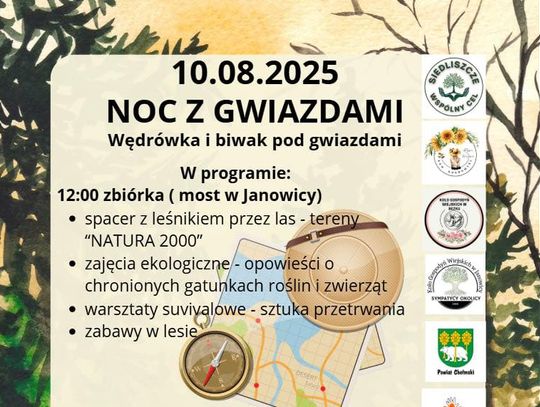 gm. Siedliszcze. Wędrówka i biwak pod gwiazdami