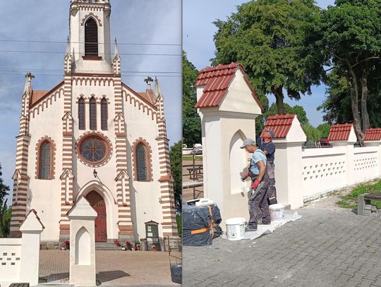 Gm. Włodawa: Kończy się remont zabytkowego ogrodzenia kościoła w Różance