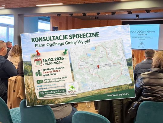 Gm. Wyryki. Waży się przyszłość twoich działek. Ostatnie dni na ważne decyzje kadr ze spotkania konsultacyjnego i grafika z tereminem konsultacji