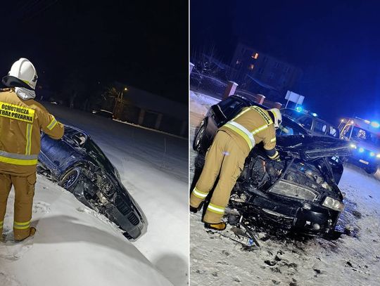 Gm. Żółkiewka. Zderzenie dwóch aut na skrzyżowaniu. Kierowca trafił do szpitala
