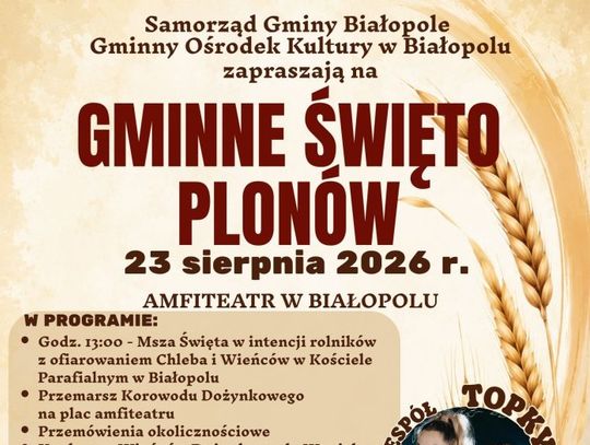 Gminne Święto Plonów w Białopolu odbędzie się 23 sierpnia.
