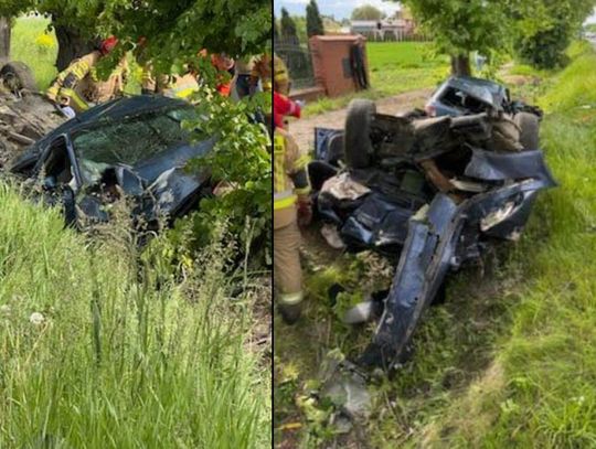 Groźny wypadek w Strupinie Małym. Trzy osoby zabrane do szpitala