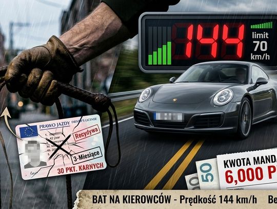 Horrendalny mandat dla kierowcy porsche. Zaszalał na krajowej 12