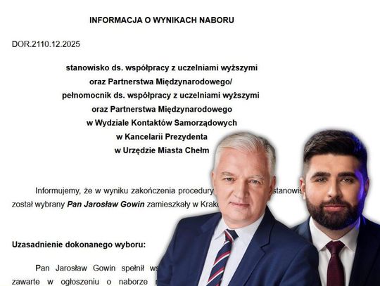 Jarosław Gowin, nowy pełnomocnik prezydenta Chełma, zajmie się koordynacją Centrum Kompetencji Europejskich