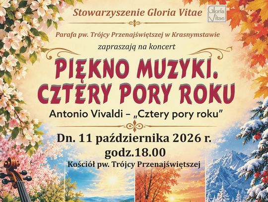 W Krasnymstawie odbędzie się koncert „Piękno muzyki. Cztery pory roku”.