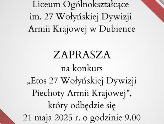 Konkurs Historyczny „Etos 27 Wołyńskiej Dywizji Armii Krajowej” w Dubience