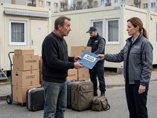 dłużnik dostaje decyzję o eksmisji do konteneru socjalnego