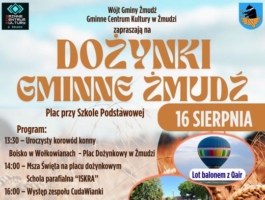 Dożynki Gminne w Żmudzi już 16 sierpnia.