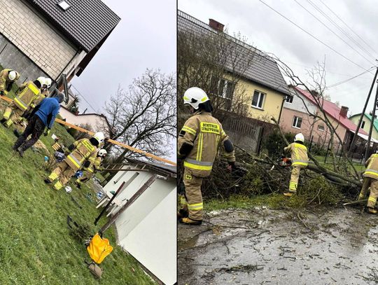 Krajobraz po burzy. Zerwane dachy, powalone drzewa. Strażacy w akcji [ZDJĘCIA]