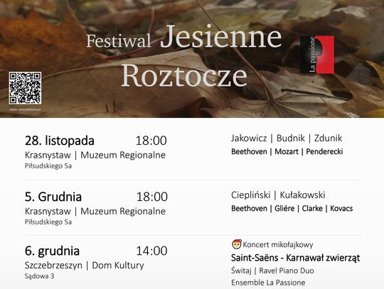Trzy miejscowości, sześć koncertów i wyjątkowe Lokacje. Rusza Festiwal „Jesienne Roztocze”