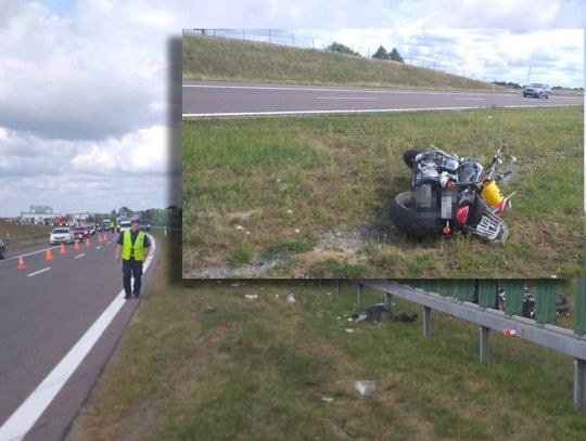 Lubelskie. Motocyklista zginął na drodze ekspresowej. Nie wiadomo, dlaczego nagle zjechał...