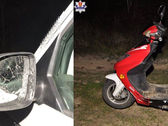 Najpierw jechał na skuterze, potem chował się przed policjantami w krzakach