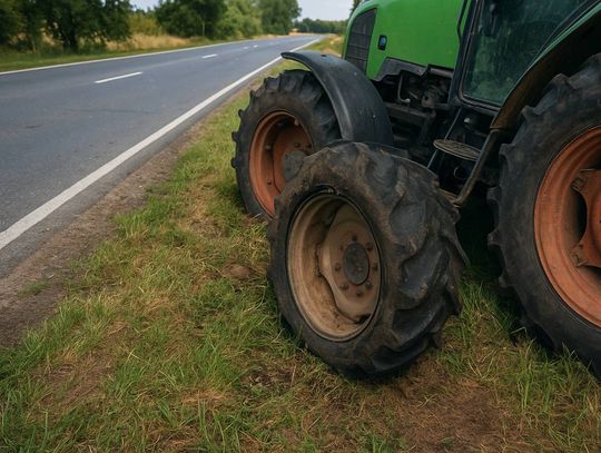 Niebezpieczne wyprzedzanie w Rożdżałowie-Kolonii. Po zderzeniu z ciągnikiem pasażerka trafiła do szpitala