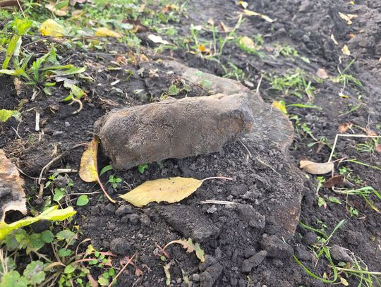 Pocisk z II wojny światowej w Strupinie Dużym znaleziony w czwartek (30 października)